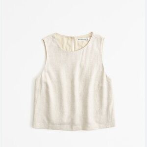 Linen Blend High Neck Top
